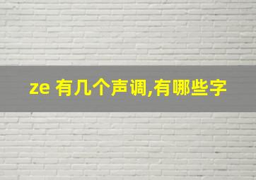 ze 有几个声调,有哪些字